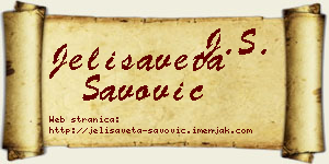 Jelisaveta Savović vizit kartica